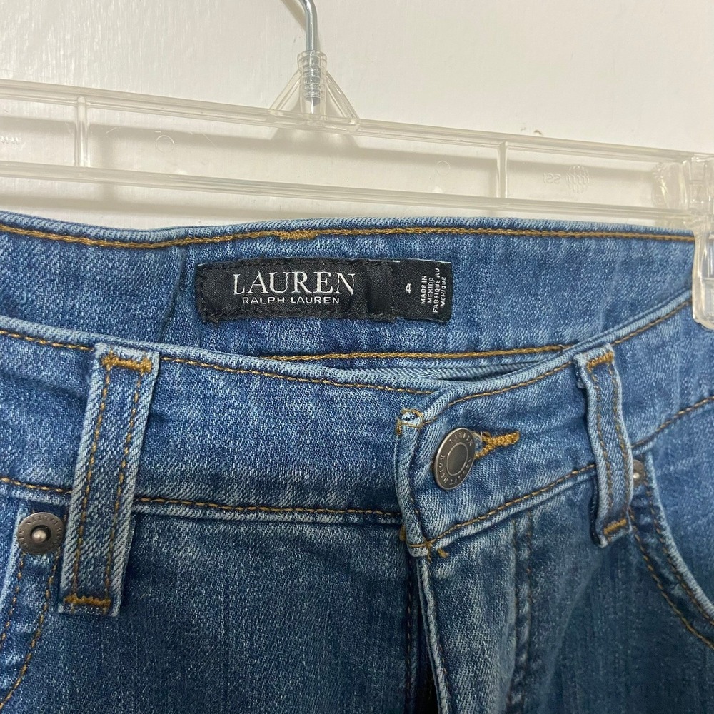 Lauren Ralph Lauren Womens Blue Denim Jeans Size‎ 4 Straight Leg Classic Fit - Picture 4 of 4